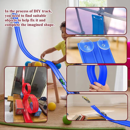 Kids Ramp Toy Back to School 2026 – Flexible DIY Double Race Track Kit Compatible 1/64 Cars