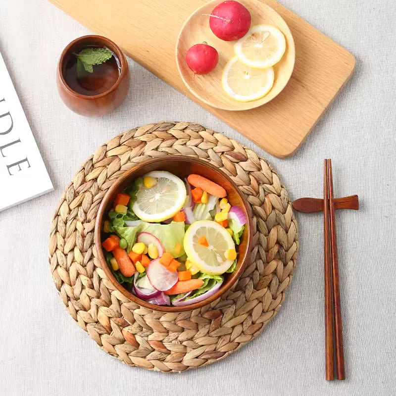 Wood Jujube Soup Bowls Solid Wooden Japanese Bowls