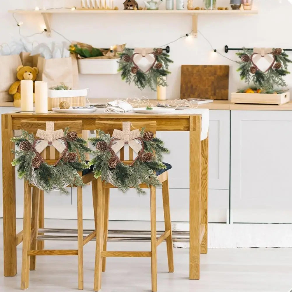 Christmas Wreaths Kit Of 6 Mini Cabinet Wreaths With Red Bows Farmhouse Holiday 2025 Artificial Sturdy Decor