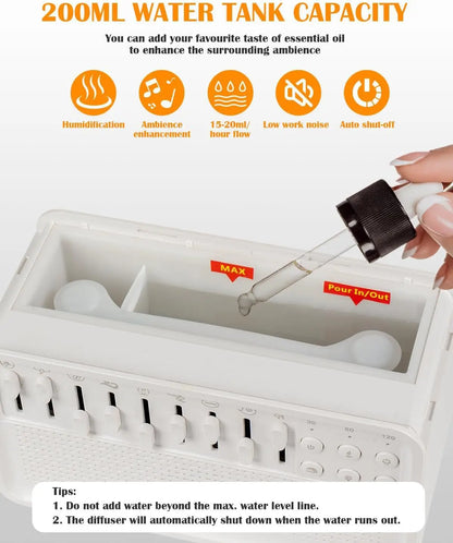White Bluetooth Noise Speaker Humidifier Night Light