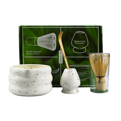 Matcha Kit Porcelain Bowl Whisk Spoon Stand Gift Japanese