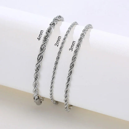 Steel Stainless Rope Chain Bracelet Twisted Singapore