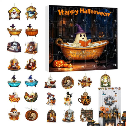 Advent Halloween Calendar 24 Days Ghost Pendant Decor