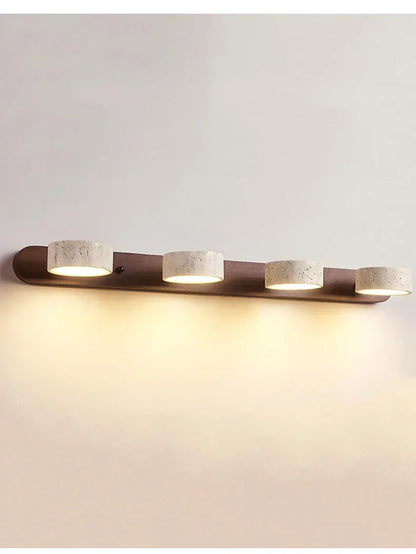 Wabi Japandi Sabi Round LED Wall Light With Mirror Bathroom