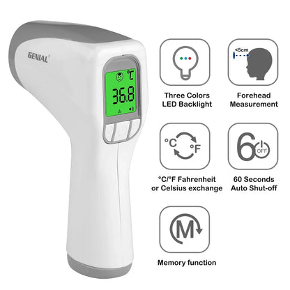 Infrared2026 Edition Forehead Thermometer 2-in-1 with Fever Alarm and LCD Display, Accurate Readings for Family, Back to School