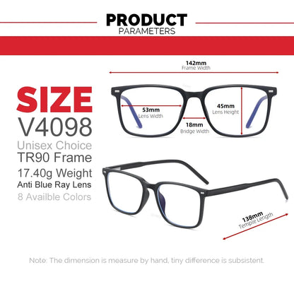 Square Frame TR90 Light Eyewear, Back to School 2026 Trend, Anti Blue Light for Computer Use – Blue Light Blocking Glasses