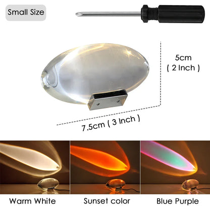 Table LED Lamp Crystal Projector Oval Glass Bedside Lamp Fall 2025 Halloween Mood Lighting Decor