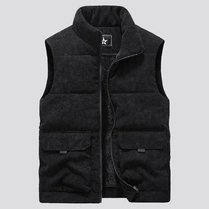Mens Insulating Fleece Vest - Quilted Corduroy, Casual