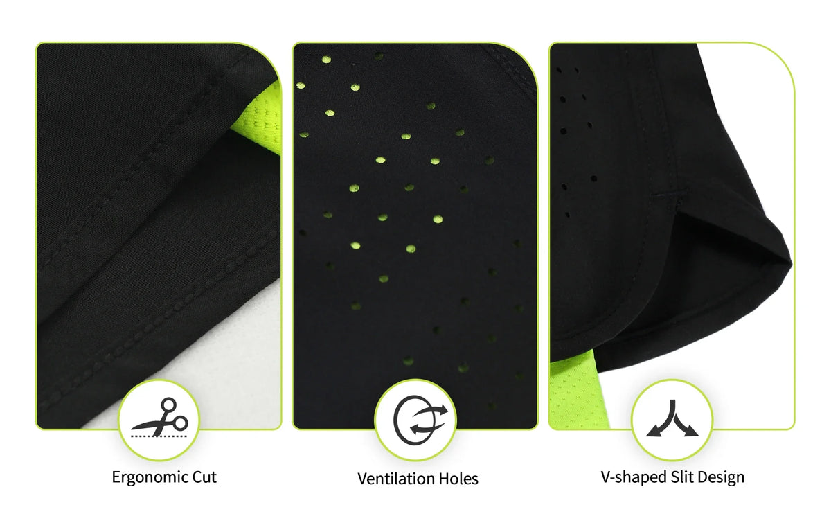 men's Stretchy 2-in-1 running shorts - longer liner, polyester blend, for jogging and gym