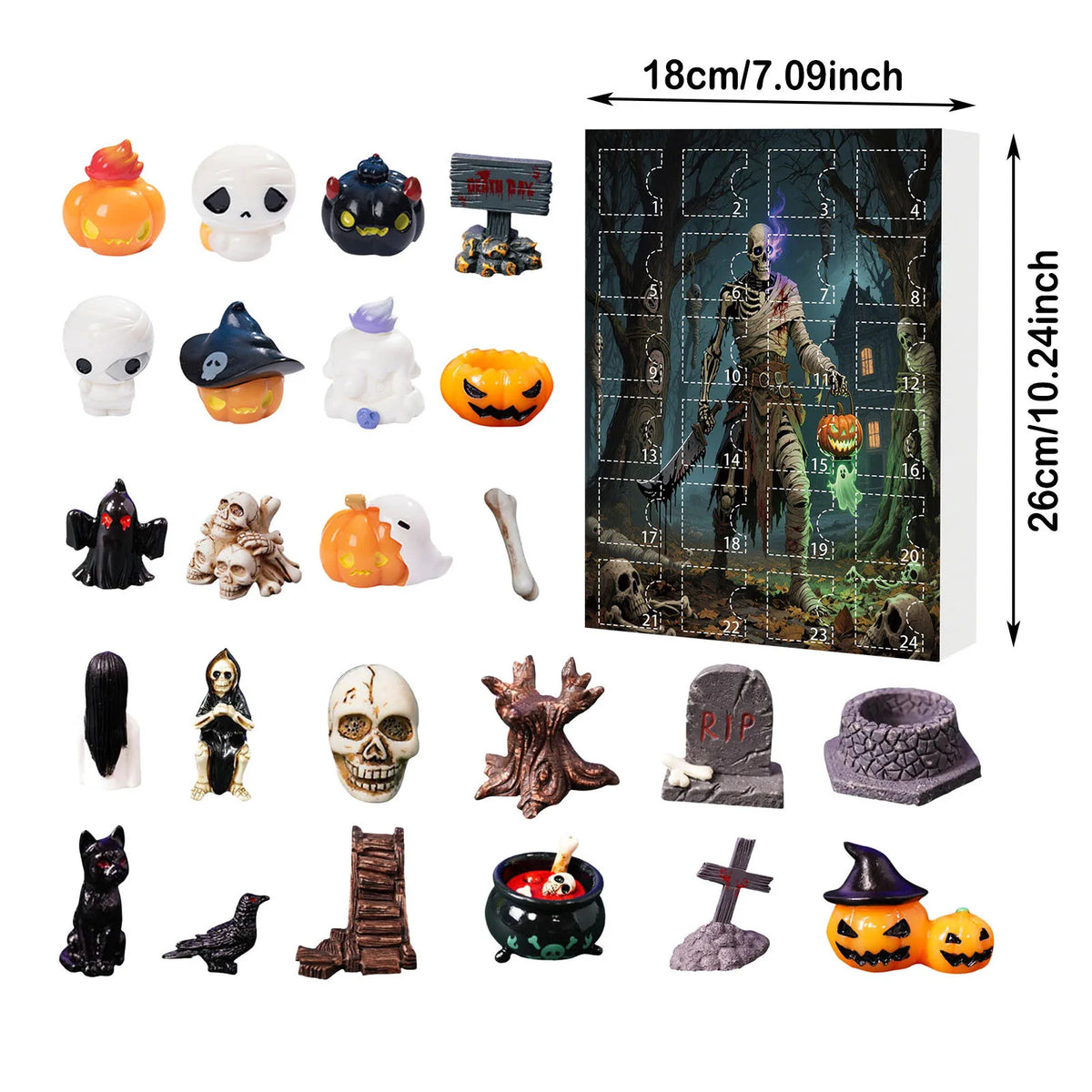 Advent Halloween Calendar 24 Countdown With Mini Figures