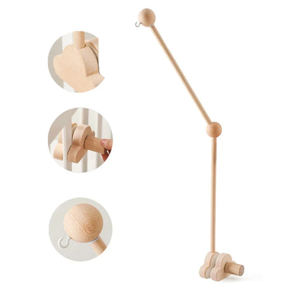 Crib Wooden Mobile Bracket Newborn Sensory Toys Soothing