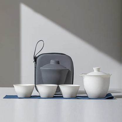Travel-Friendly Ceramic Travel Tea Kit With Case Gift Kit