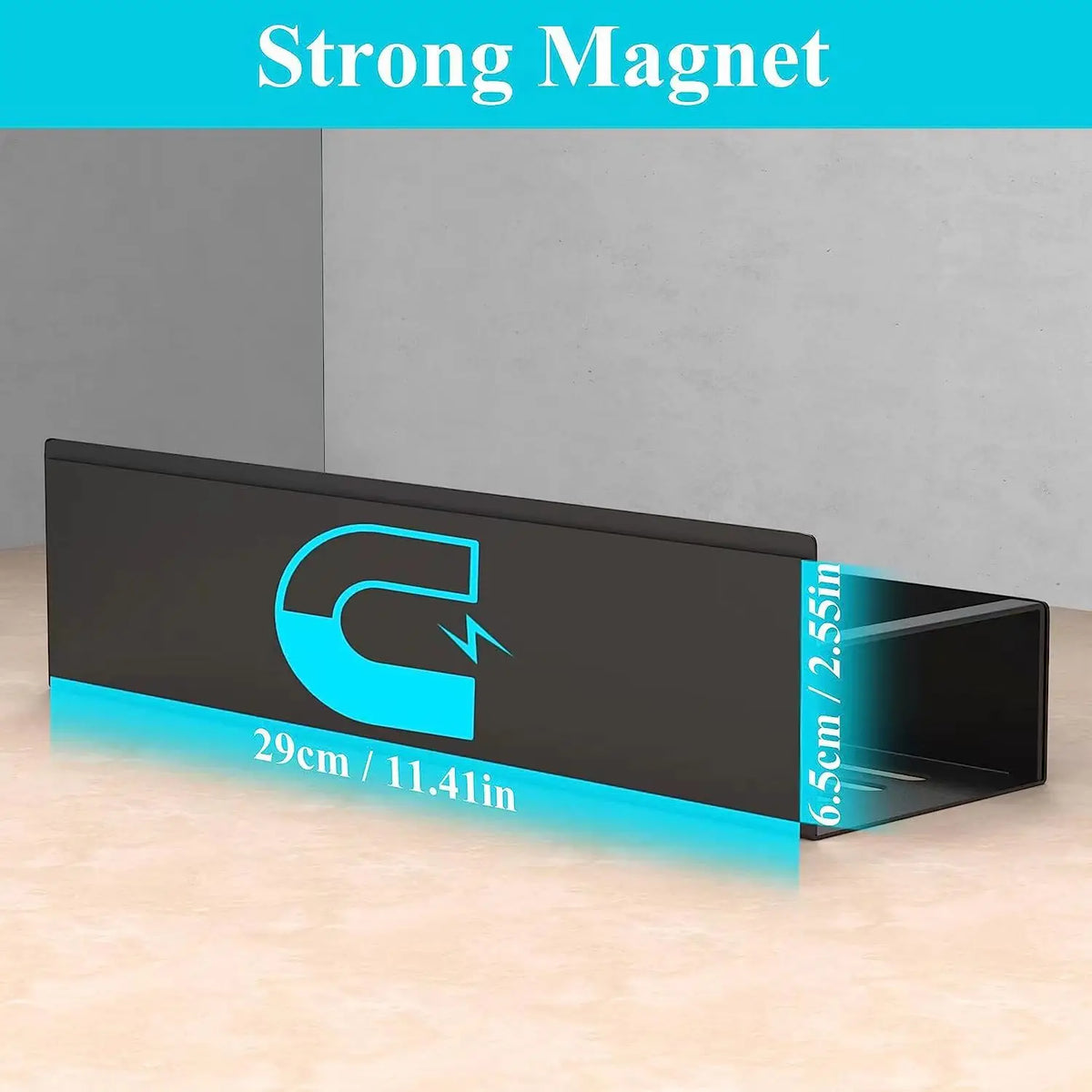 Magnetic Spice Storage Rack - Household Organizers for Refrigerator, Black Iron Kitchen Shelf