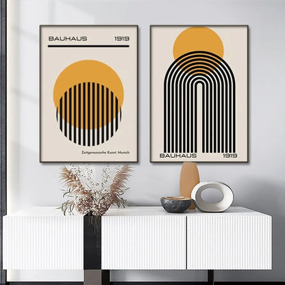 Bauhaus Abstract Patterned Posters Vertical Canvas Art