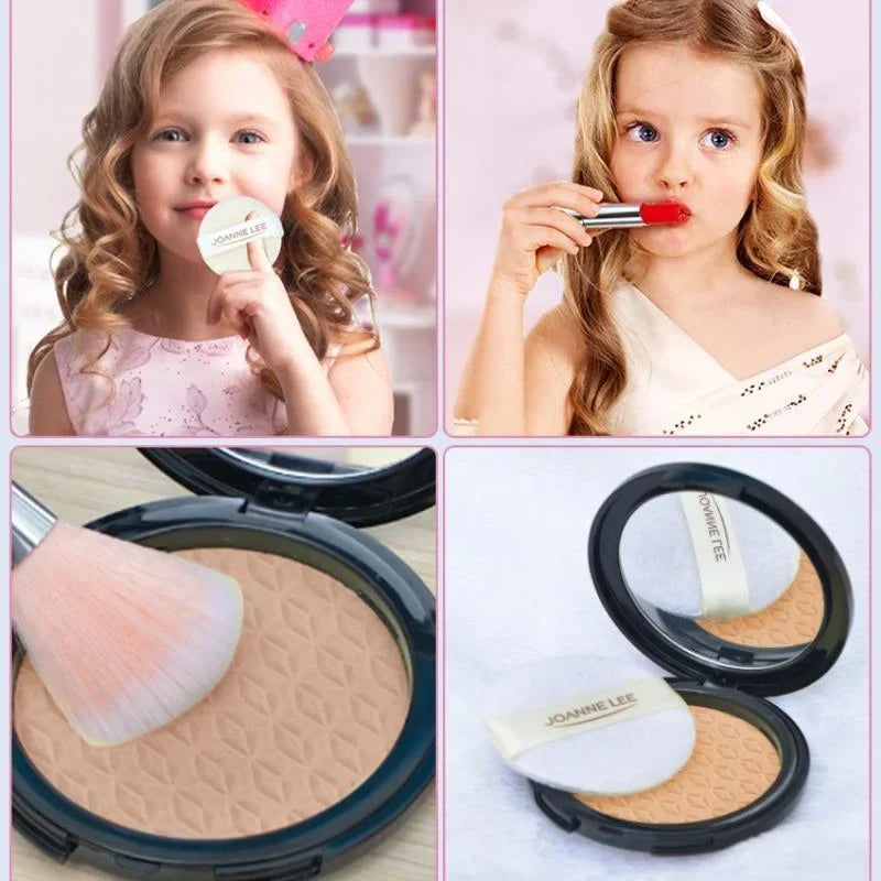Kids Makeup Kit - Pretend Play Kit With Lipstick Nail Polish Eye Shadow In Leopard Case CE Certified Toy Back To School