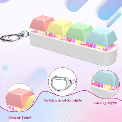 Fidget Keyboard Toy LED Keychain 4 In 1 Stress Relief