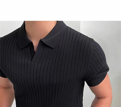 Fast-dry men's golf polo shirt - slim fit short sleeve, polyester, for sports and casual wear