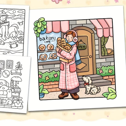 Book Coloring For Adults And Teens Cozy Warm Space Theme Fall 2025 Relaxation Gift For Solo Leisure