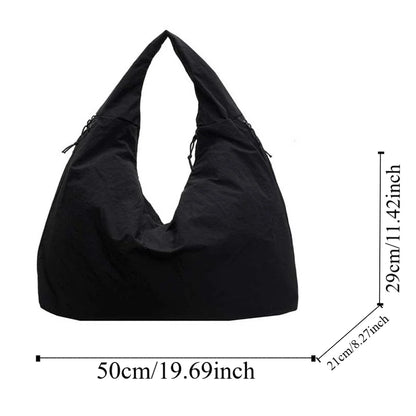 Light Multi-Use Women Shoulder Bag - Slouchy Nylon