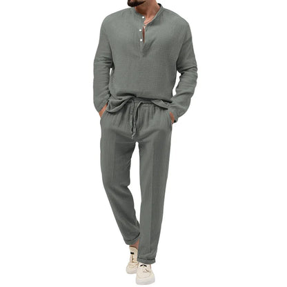 Fashion Casual Summer Men's T-Shirt & Shorts Kit - Breathable Short Sleeve Beach Suit