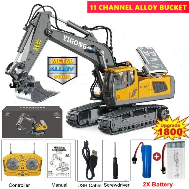 Remote2025 Edition Control Excavator Toy 4WD Construction Vehicle Battery Included Kids Gift Fall