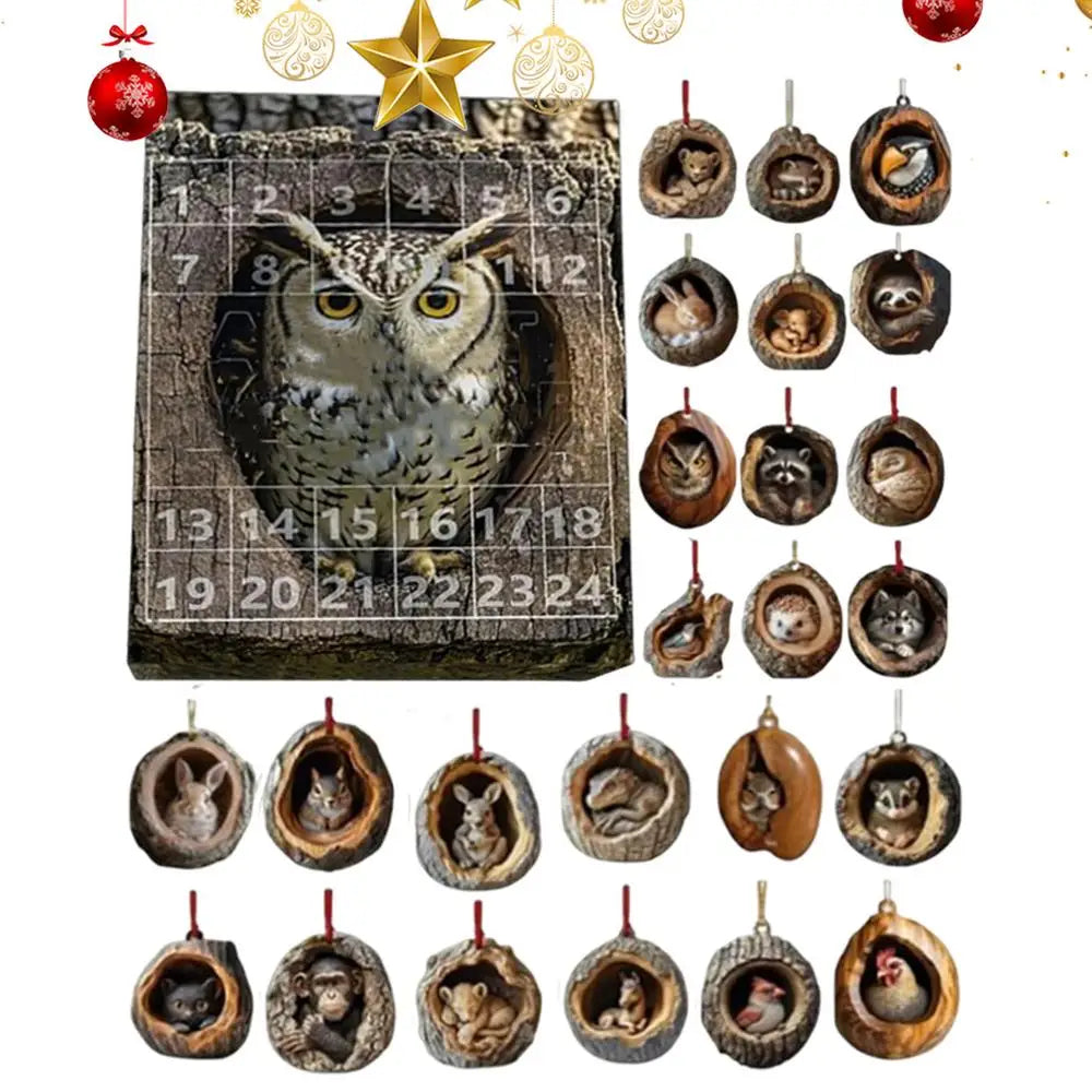 Calendar Advent Cat Countdown Hanging Tree Ornaments