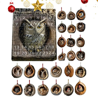 Calendar Advent Cat Countdown Hanging Tree Ornaments