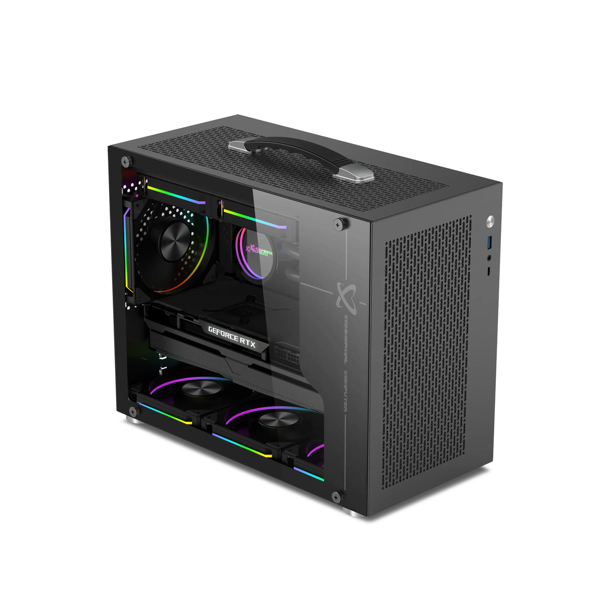 ITX Mini PC Case Transparent Side 240mm Water Cooling