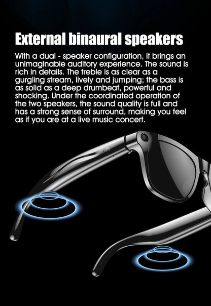 AI Smart Camera Glasses Bluetooth Call Voice Assistant