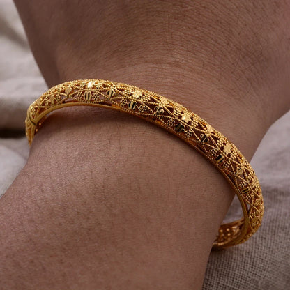 Gold Plated Bangles Deluxe Arabic Wedding Bracelet