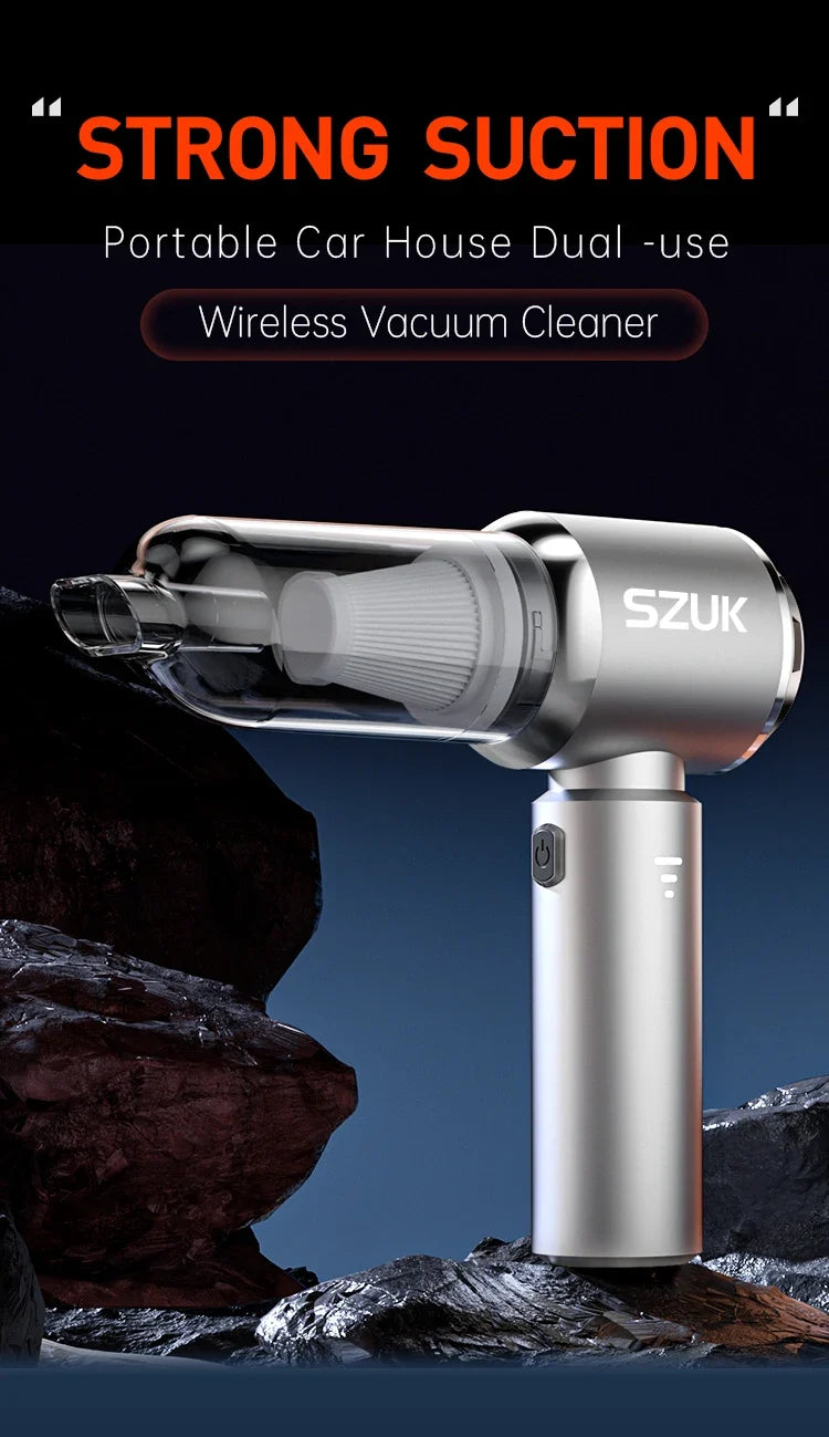 Car Vacuum Cleaner Cordless Mini Hand-Held Strong 6000mAh