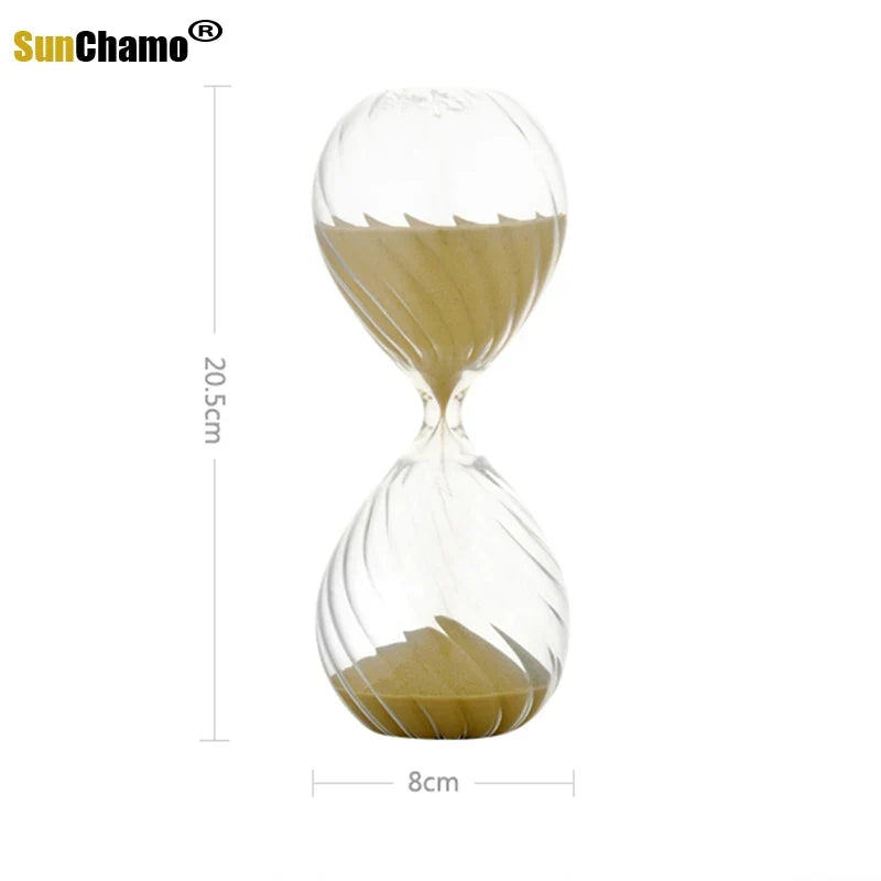 Timer Hourglass 30-Minute Moire Ripple Glass Hourglass Decor Fall 2025 Coffee Shop Centerpiece And Functional Timer Gift