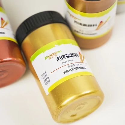 Golden2026 Edition Acrylic Paint Metallic Pearlescent Finish Water-Resistant Fade Resistant for Gypsum Canvas DIY Craft Supplies Fall