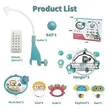 Mobile Crib Remote Music Light Newborn Sensory Toys