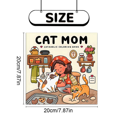Book Coloring 24-Page Cat Family Life Scenes Relaxation Easter Gift Idea For Stress Relief