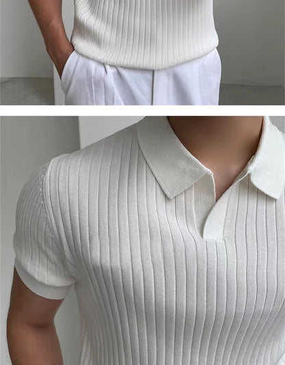 Fast-dry men's golf polo shirt - slim fit short sleeve, polyester, for sports and casual wear