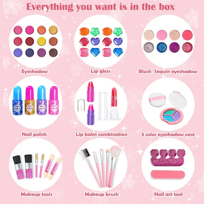 Kids Makeup Kit Toy Kit Washable Pretend Play Makeup Back To School 2025 Gift Idea