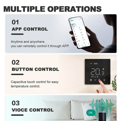 Smart Gas Boiler Thermostat WiFi Enabled Regular Programmable Voice Assistant Compatible Fall 2025 Energy Saver