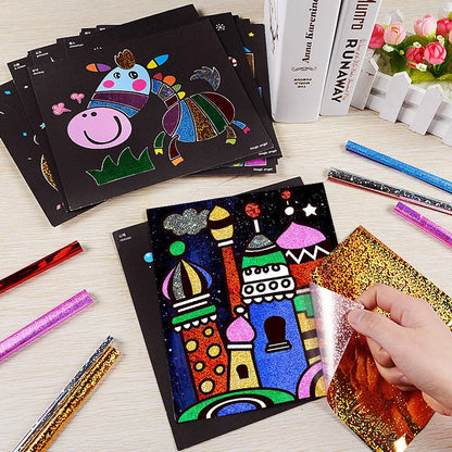 DIY Creative Magic Transfer Painting Craft Kit for Kids - Educational Arts & Crafts Learning Toy, Cartoon Drawing Fun  20x17cm (7.8x6.6 inch)