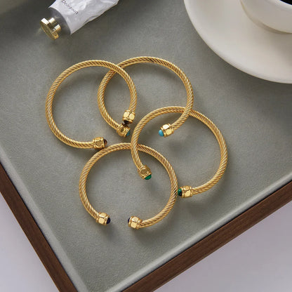 Gold Plated Stainless Steel Stackable Bracelet Kit Cuff Jewelry For Elegant Layering Spring 2026 Gift