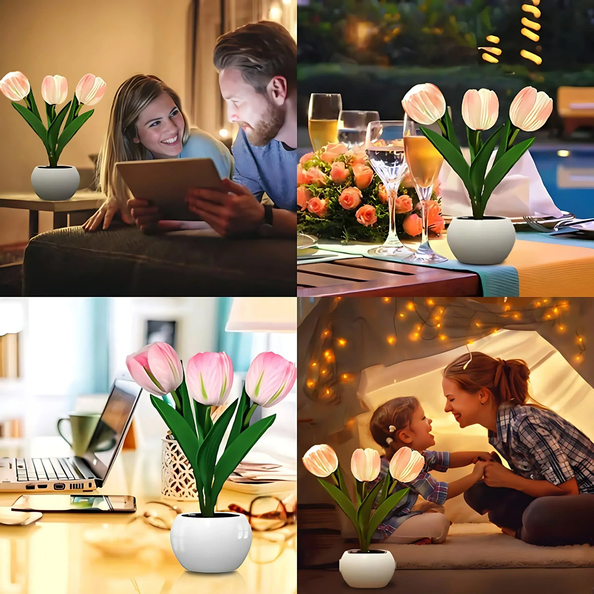 LED Night Light Tulip Table Lamp Romantic Ambient Flower Light Fall 2025 Household Decor Gift