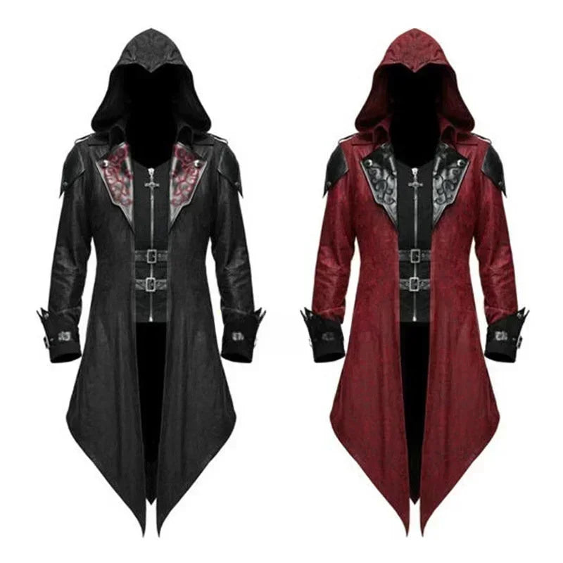 Medieval2025 Edition Assassin Hooded Jacket Costume Halloween