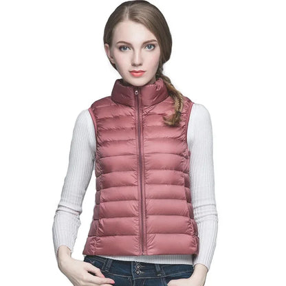 Light Women's Sleeveless Vest - Quilted Nylon, Warm