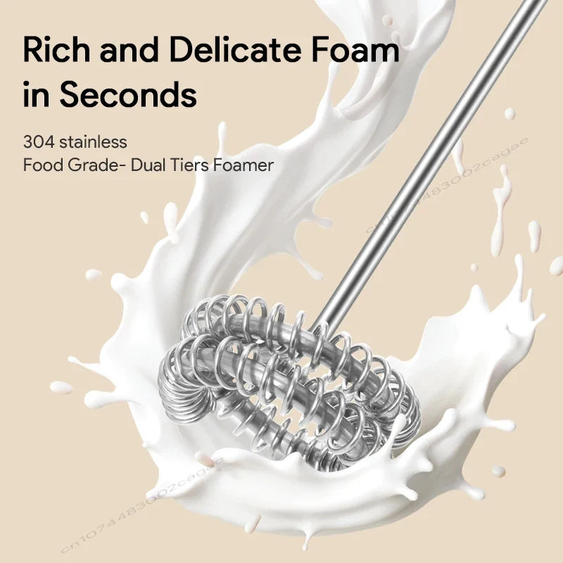 Hand-Held Foam Maker Egg Beater Coffee Drink Wand 2026 – USB Battery-Powered Motor-Driven Milk Frother 3-Speed