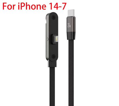 Fast USB-C Charging Cable - Elbow Design, 240W, Type-C To Type-C, Foldable Phone Stand, Back To School 2026 Gift