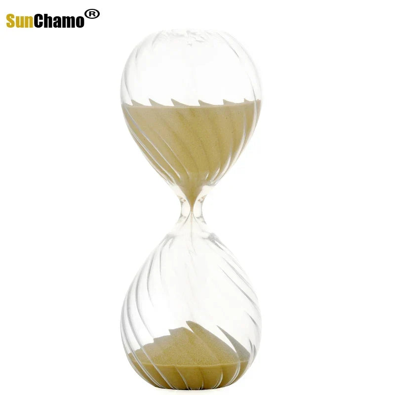 Timer Hourglass 30-Minute Moire Ripple Glass Hourglass Decor Fall 2025 Coffee Shop Centerpiece And Functional Timer Gift