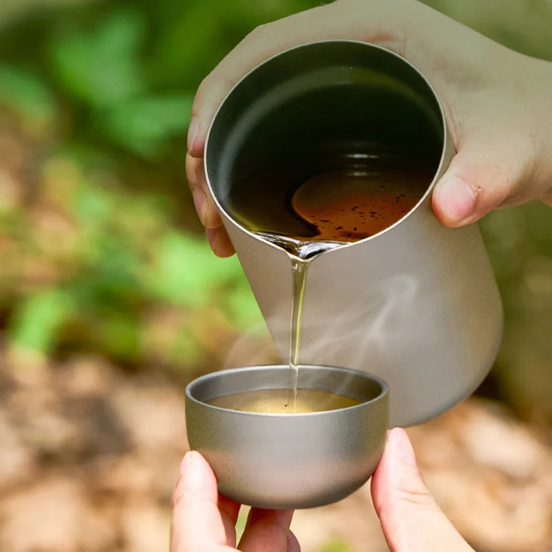 Pure Titanium Double Layer Tea Cup 50ml Camping Kit