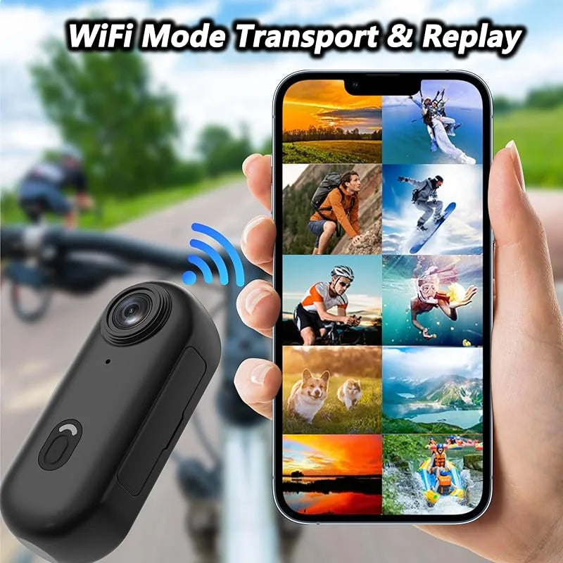 Mini Water-Resistant Action Camera with WiFi - Magnetic Body Chest Recorder 1080P Sports POV Helmet Cam