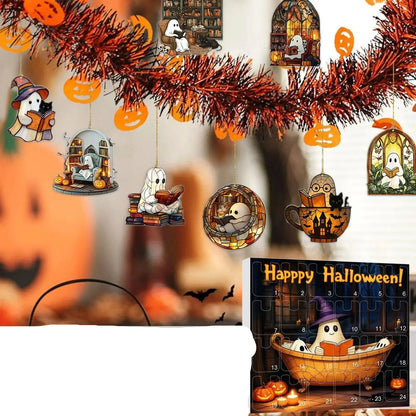 Countdown Halloween Calendar 24 Acrylic Ghosts Decor