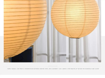 Wabi Japandi Sabi Round Pendant Light E27 LED Hanging Cozy Lamp